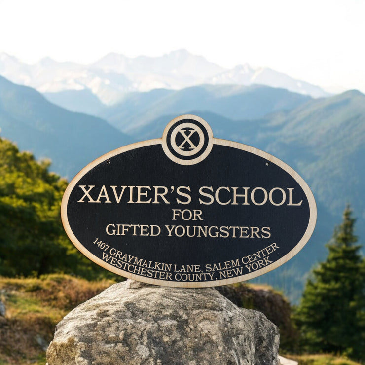 Xavier's School for Gifted Youngsters - Black Door Sign 6x9inches