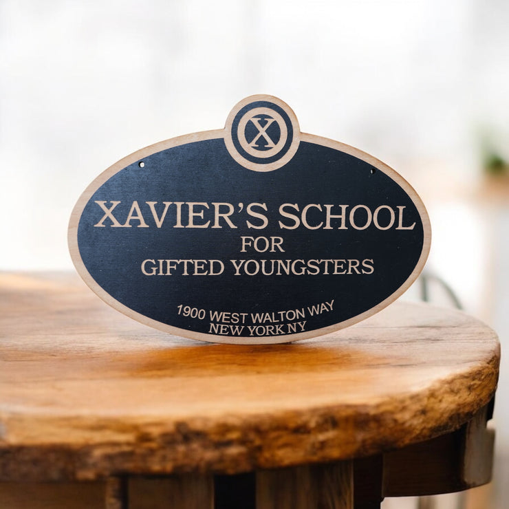 Xavier's PERSONALIZED School for Gifted Youngsters - Black Door Sign 6x9inches