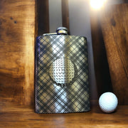 8oz Plaid Golf Stainless Steel Flask
