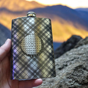 8oz Plaid Golf Stainless Steel Flask