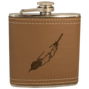 6oz Feather Leather Flask