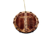 CROSS It takes a big heart to shape little minds - Cedar Ornament