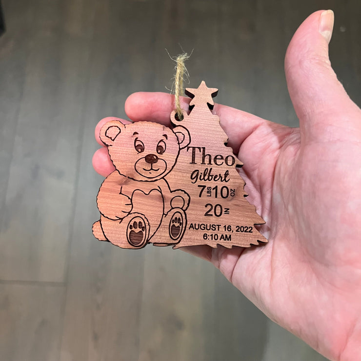 Custom PERSONALIZED Newborn - Cedar Ornament