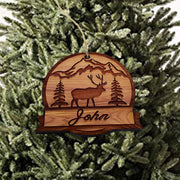 Customized PERSONALIZED Elk with your name - Cedar Ornament