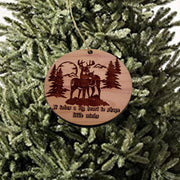 Deer Mountain It takes a big heart - Cedar Ornament