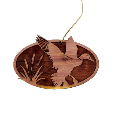 Flying Duck - Cedar Ornament