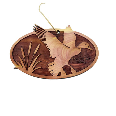 Flying Duck Worlds Best Friend - Cedar Ornament