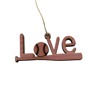 Love Baseball - Cedar Ornament