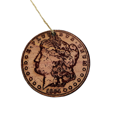 Morgan Dollar - Cedar Ornament