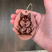 Night of the Wolf - Cedar Ornament