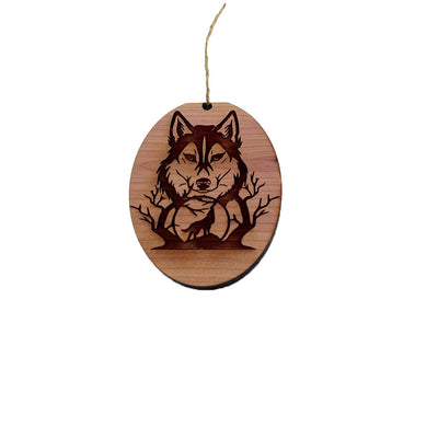 Night of the Wolf - Cedar Ornament