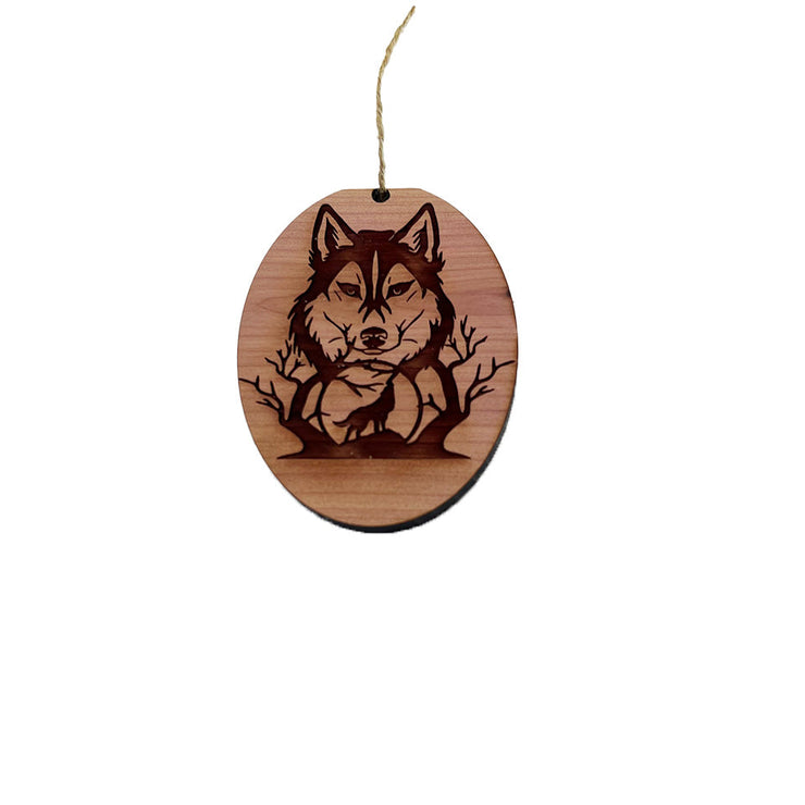 Night of the Wolf - Cedar Ornament