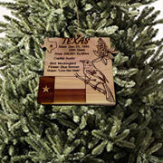 Texas 28th State - Cedar Ornament