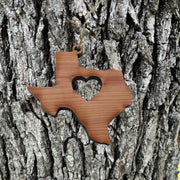 Texas with Heart - Cedar Ornament