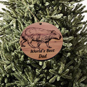 Worlds Best Dad Capybara - Cedar Ornament