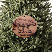 Worlds Best Godfather Capybara - Cedar Ornament