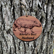 Worlds Best Husband Capybara - Cedar Ornament