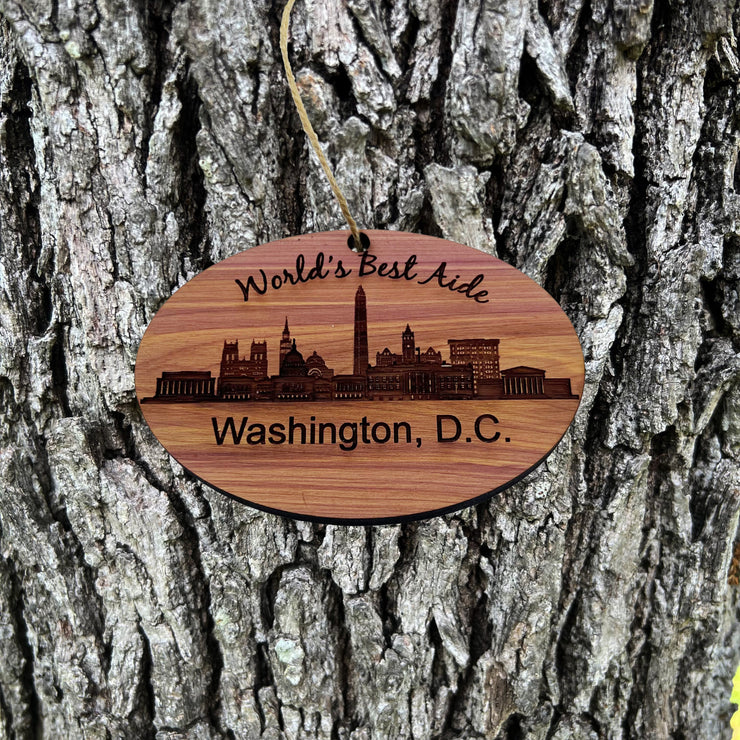 worlds Best Aide Washington DC  - Cedar Ornament