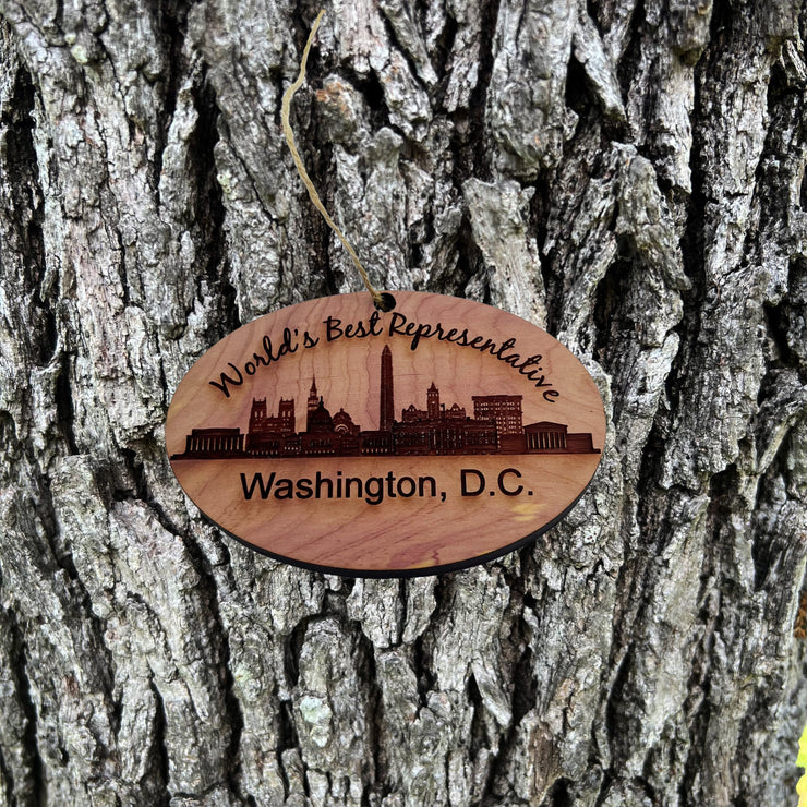 worlds Best Representative Washington DC - Cedar Ornament